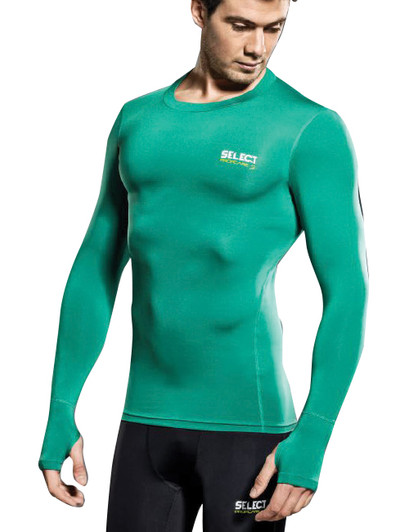 COMPRESSION JERSEY L/S WITH THUMBHOLE GREEN