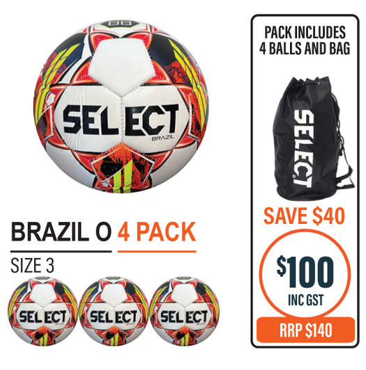 BRAZIL O (FOUR) BALL PACK - SIZE 3 ONLY BRAZIL O (FOUR) BALL PACK - SIZE 3 ONLY