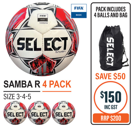 SAMBA WHT/RED (FOUR) BALL PACK SAMBA WHT/RED (FOUR) BALL PACK