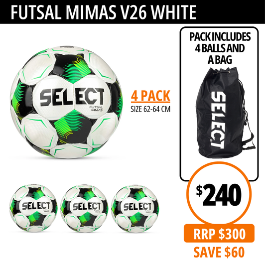 FUTSAL MIMAS V26 WHITE 4-PACK FUTSAL MIMAS V26 WHITE 4-PACK