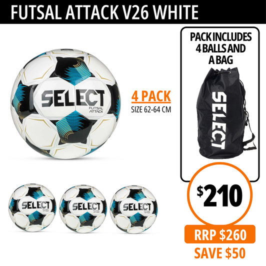 FUTSAL ATTACK V26 WHITE 4-PACK
