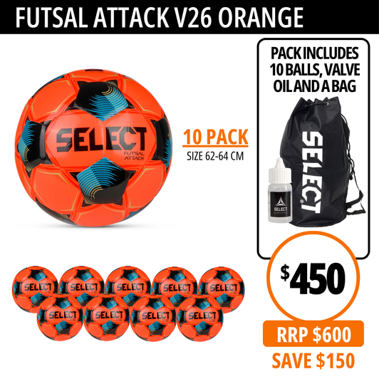 FUTSAL ATTACK V26 ORANGE 10-PACK