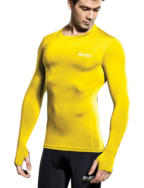 COMPRESSION JERSEY L/S WITH THUMBHOLE YELLOW