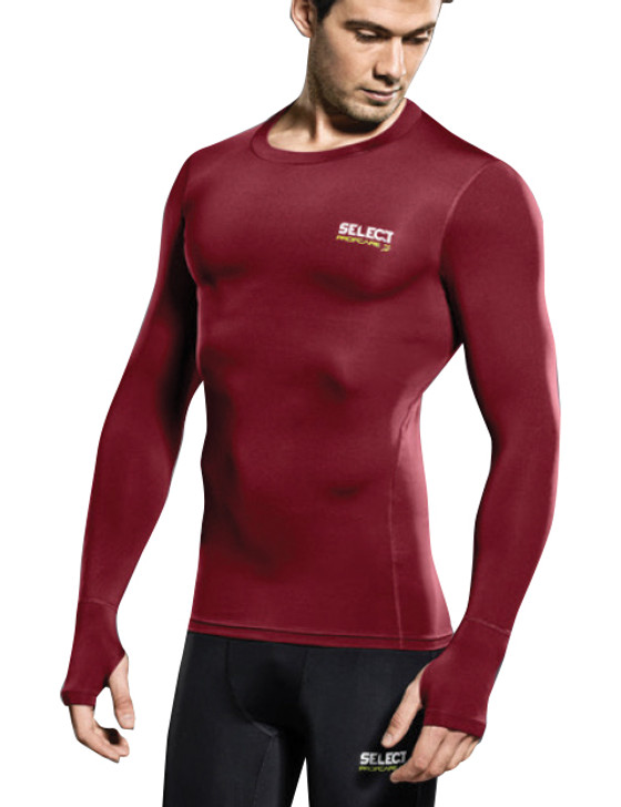 COMPRESSION JERSEY L/S BURGUNDY