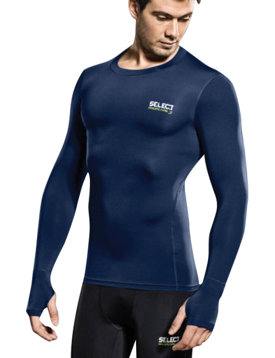 COMPRESSION JERSEY L/S WITH THUMBHOLE NAVY