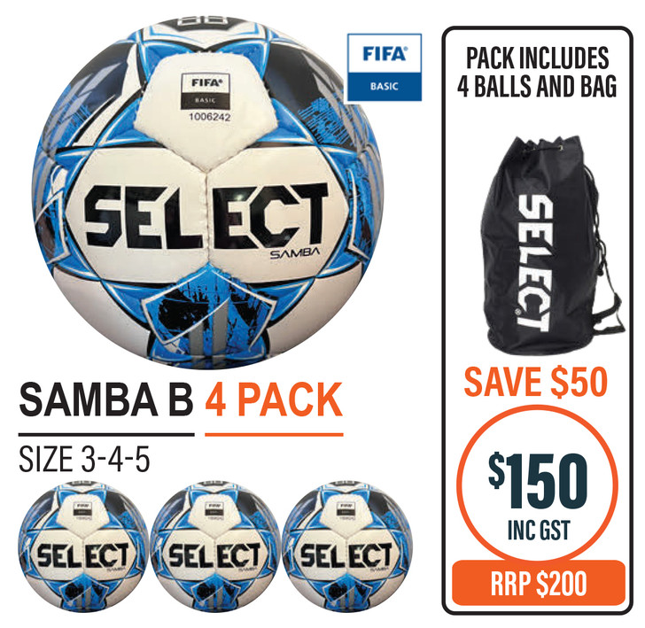 SAMBA WHT/BLUE (FOUR) BALL PACK 