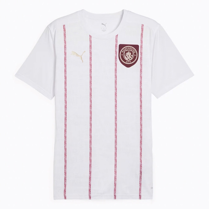 MANCHESTER CITY PREMATCH JERSEY 24/25 WHITE/BURGUNDY