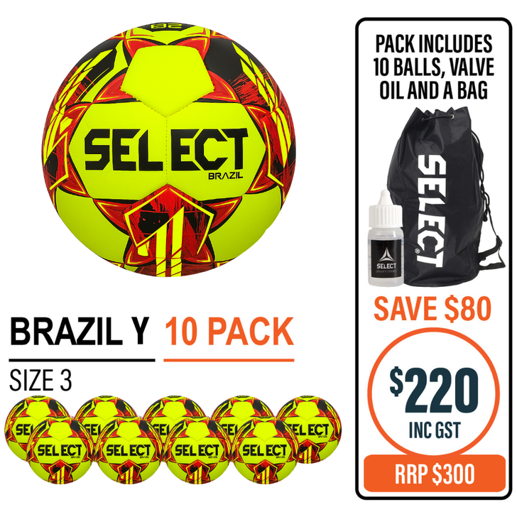 BRAZIL 3 YELLOW/RED 10-PACK