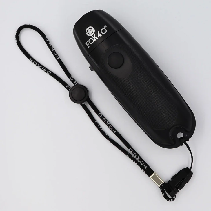 FOX 40 Electronic Whistle with Loop Lanyard (BLACK)