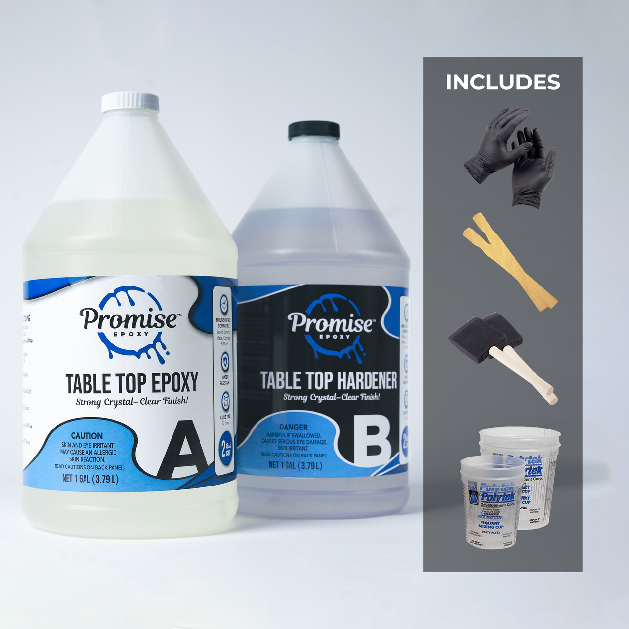 Promise Epoxy – Clear Table Top Epoxy Resin That Self Levels, This is a 1  Gallon High Gloss (0.5 Gallon Resin + 0.5 Gallon Hardener) Kit That's UV  Resistant – It's DIYer with Minimal Bubbles –