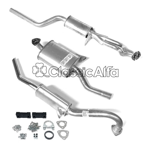 EX004 COMPLETE EXHAUST - ROUNDTAIL SPIDER 1966-69 - NOW WITH FITTING KIT.  EX004 COMPLETE EXHAUST - ROUNDTAIL SPIDER 1966-69 - NOW WITH FITTING KIT.