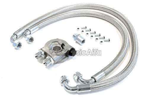 EN574S OIL COOLER THERMOSTATIC SANDWICH PLATE KIT - POST '72 (BRAIDED STEEL HOSES) EN574S OIL COOLER THERMOSTATIC SANDWICH PLATE KIT - POST '72 (BRAIDED STEEL HOSES)