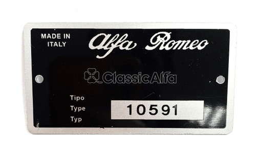 BG073 - TYPE PLATE SPIDER 1300 JUNIOR LHD 105.91  BG073 - TYPE PLATE SPIDER 1300 JUNIOR LHD 105.91