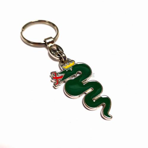 AC010/1 KEYRING ENAMEL SERPENT GREEN AC010/1 KEYRING ENAMEL SERPENT GREEN