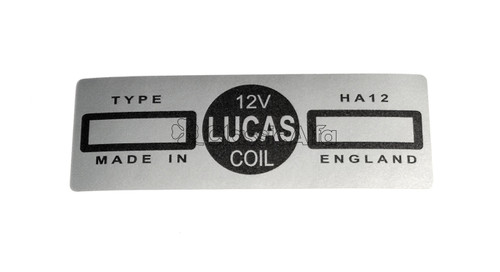 AC308 LUCAS COIL STICKER HA12 12V SILVER AC308 LUCAS COIL STICKER HA12 12V SILVER