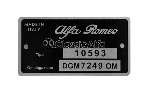 BG089 JUNIOR ZAGATO 1300 TYPE PLATE 105.93