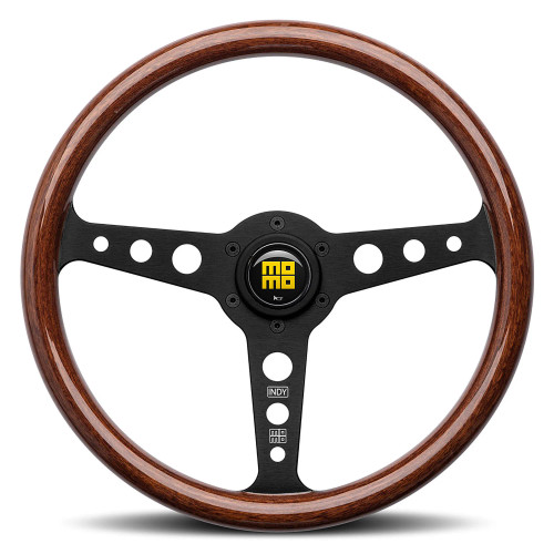 AC058/1 MOMO INDY HERITAGE WOOD STEERING WHEEL - BLACK SPOKES AC058/1 MOMO INDY HERITAGE WOOD STEERING WHEEL - BLACK SPOKES