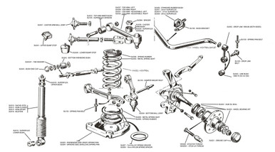 MONTREAL FRONT SUSPENSION PARTS DIAGRAM - Classic Alfa