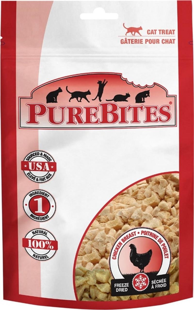  PureBites Freeze-Dried Cat Treats with Chicken Breast 1.09 oz  : Pet Snack Treats : Pet Supplies