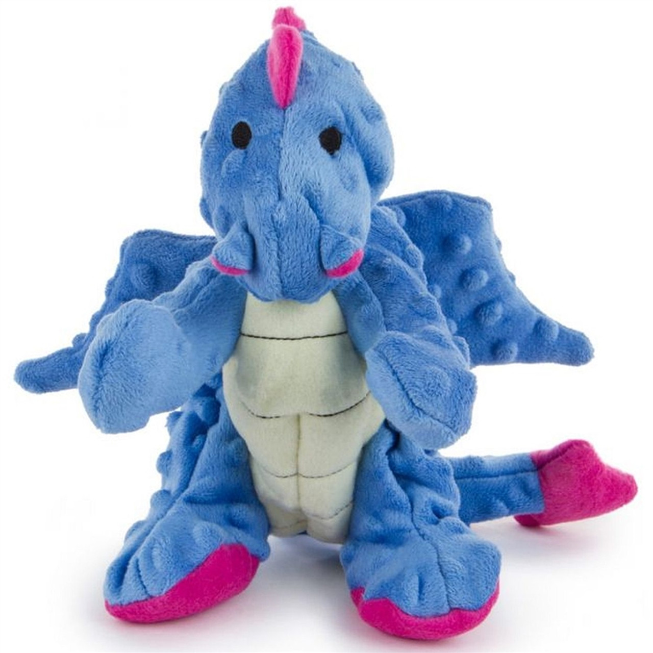 GoDog Dragon Large Periwinkle Dog Toy with Chew Guard