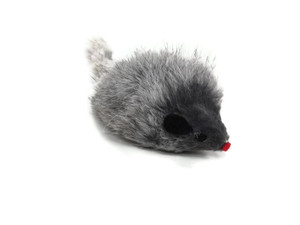 Go Cat Long Hair Fur Mouse with Rattle