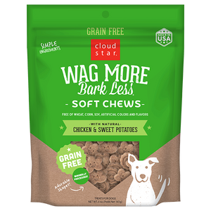 Cloud Star Wag More Bark Less Grain Free Soft Chews Chicken & Sweet Potatoes Dog Treats - 5oz Bag