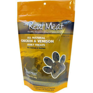 Real Meat Chicken and Venison Jerky Dog Treats 12 oz
