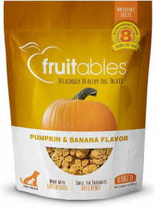 Fruitables Pumpkin and Banana Crunchy Dog Treats 12 oz.- Mickeyspetsupplies.com