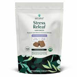 Pet Releaf Stress Releaf Peanut Butter & Carob CBD Edibites for Medium/Large Dogs - 7.5oz Bag