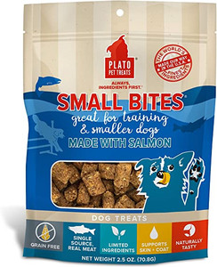 Plato Small Bites Salmon Grain-Free dog treats 2.5oz