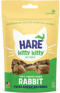 Treat Planet Hare Kitty Kitty Freeze Dried Rabbit Cat Treats -  0.9oz Bag
