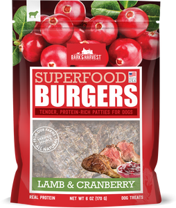 Bark and Harvest Burgers Lamb and Cranberry - 6oz Bag