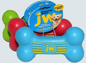 JW Pet ISqueak Bone -Large Rubber Squeaker Bone for dogs