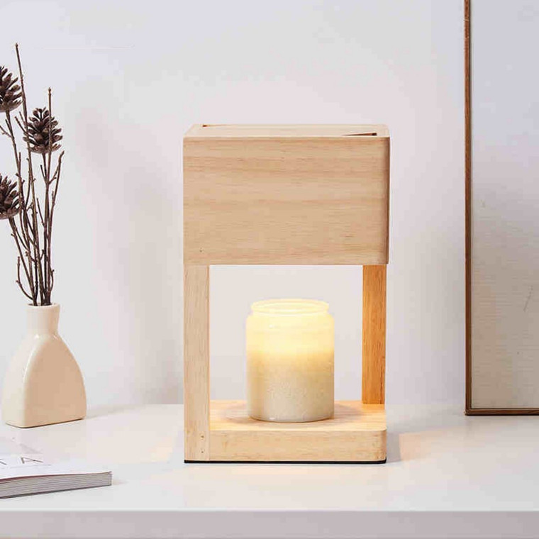 Color: Raw wood, style: Dimming switch-EU, Electrical outlet:  - Wooden Flameless Aromatherapy Cand Q119-CJSN212439002BY