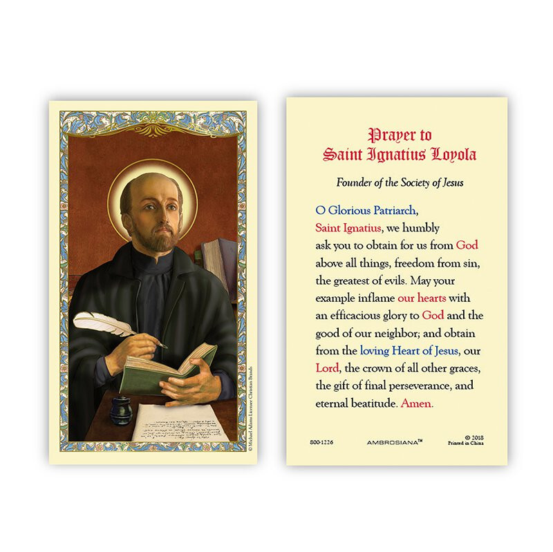 Saint Ignatius Loyola Laminated Holy Card 25/pk [Wholesale