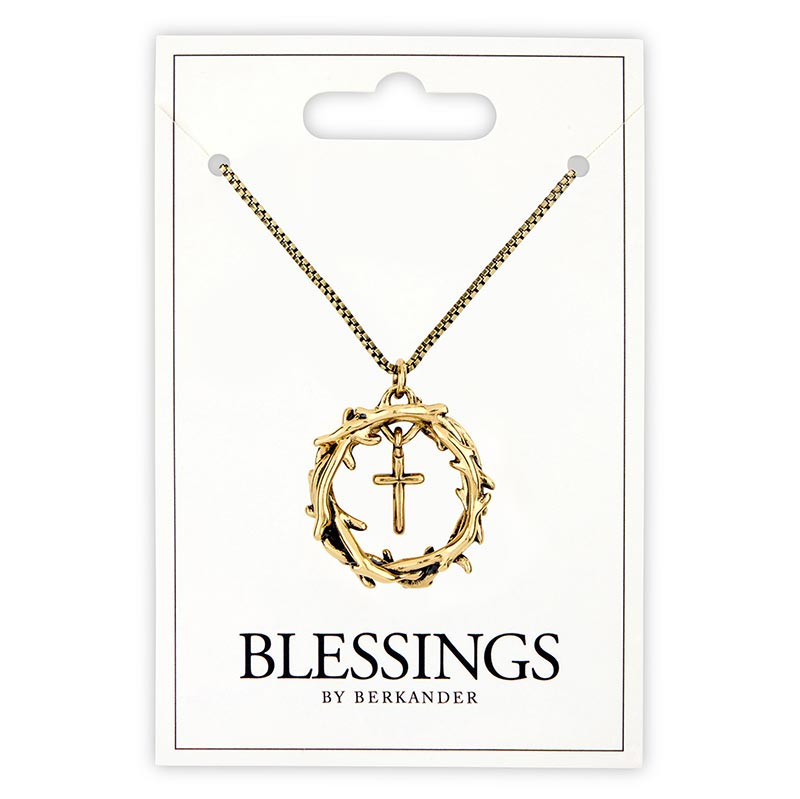 Crown of Thorns Pendant Necklace with Tiny Cross - [Wholesale