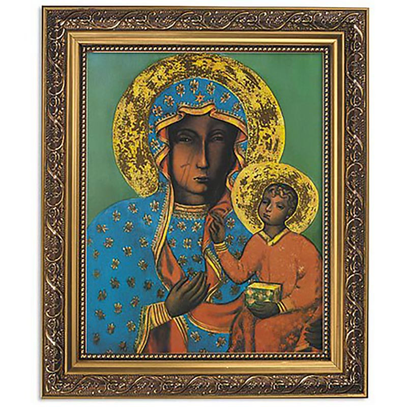 Our Lady of Czestochowa Gold Tone Framed Print - [Wholesale]Christian ...