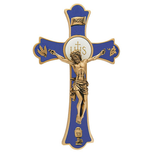 First Communion Holy Mass Crucifix - Blue