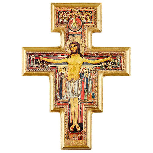 Saint Damiano Wood Crucifix (J5505)