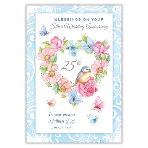 Blessings on Your Anniversary 25th Wedding Anniversary Card