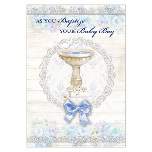 As You Baptize Your Baby Boy Card