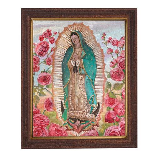 Our Lady Of Guadalupe Wood Tone Framed Print