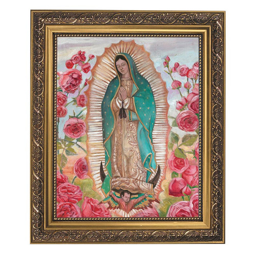 Our Lady Of Guadalupe Gold Tone Framed Print