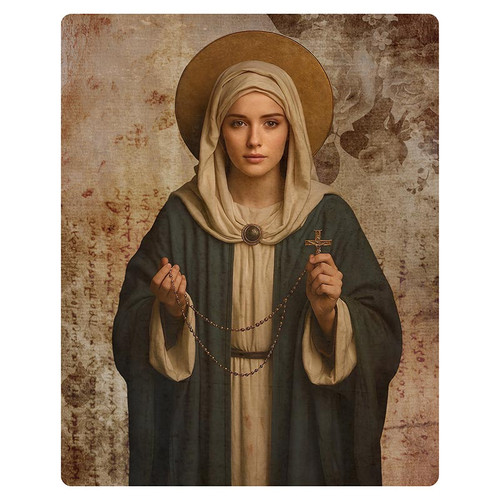 Jeanette Gianola Printed Wood Plaque - Mary of the Rosary