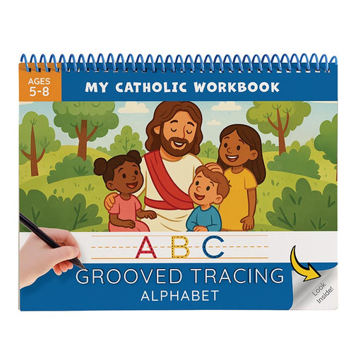 My Catholic Workbook: Alphabet Grooved Tracing