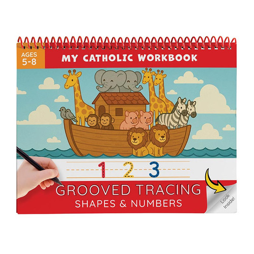 My Catholic Workbook: Numbers & Shapes Grooved Tracing