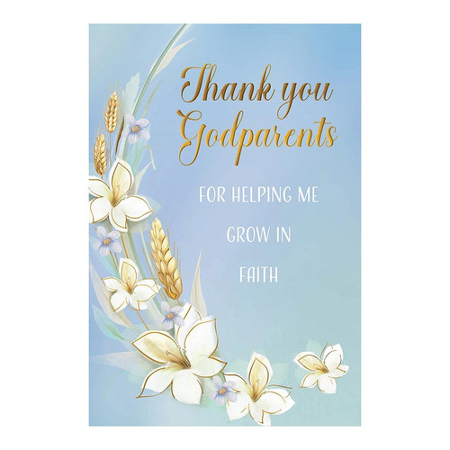 Baptism Card - Thank You to My God Parents with Dove