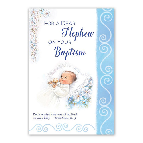 Baptism Card - For a Dear Nephew