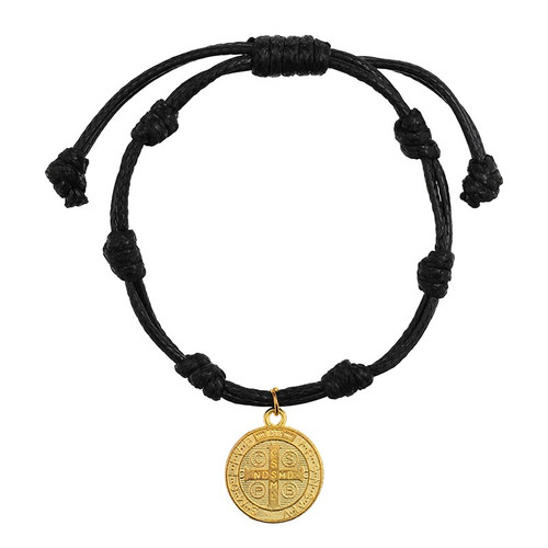 Saint Benedict Medal Bracelet - Black