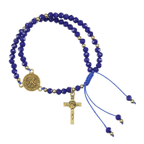 Saint Benedict  Adjustable Bracelet - Sapphire 